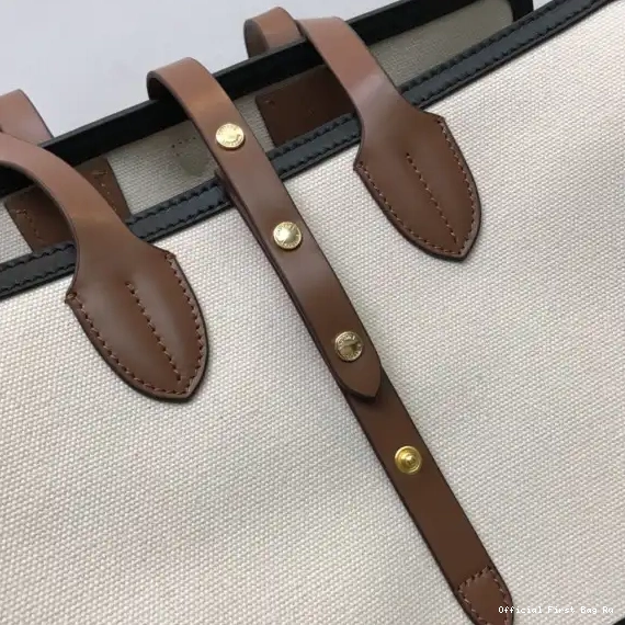 Official First Bag Ru Medium Bag The Canvas Soft BURBERRY Belt Cotton 0607